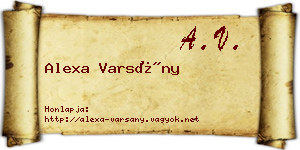 Alexa Varsány névjegykártya